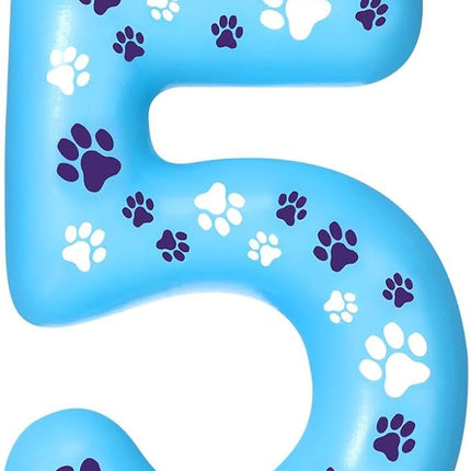 Blue Dog Paw Birthday Number Candles