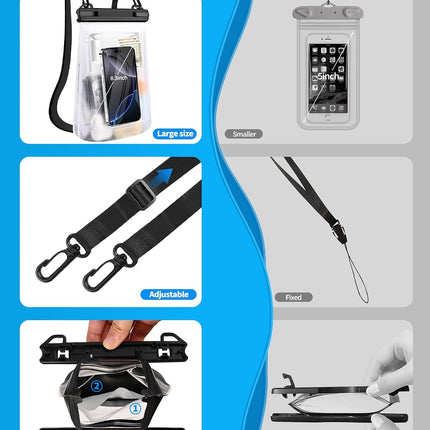 IPX8 Floating Waterproof Phone Pouch, Extra Large Size