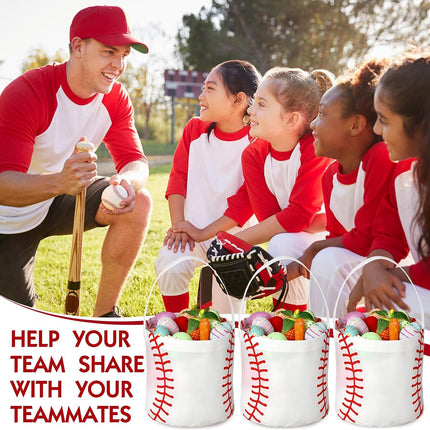24 Pcs Halloween Baseball Bucket with Handles Candy Bags