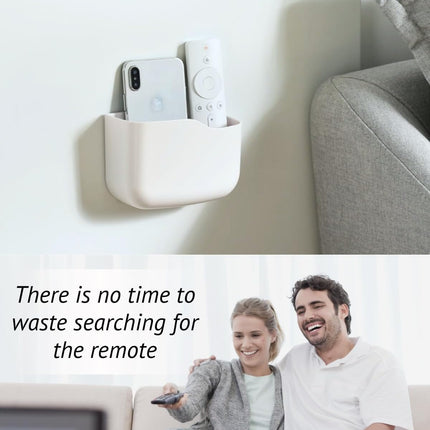 TV Remote Holder Wall Mount Remote Control Holder for Bed Universal Bedside Wall Remote Holder Caddy Organizer Hole-Free Remote Control Holder (For 2 or 3 Remote Controls–White–Quantity1