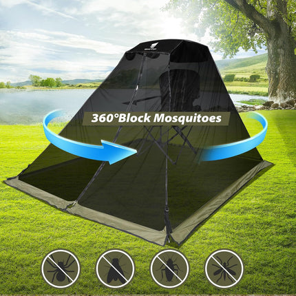 Portable Mosquito Net Cover for Outdoor Chairs with Canopy, Ultralight Mesh Screen Netting with Zipper, Chair Shade Attachment for Camping Fishing Hunting