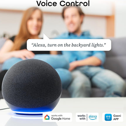 Outdoor Duo Wi-Fi Smart Plug, Weatherproof Dual Socket, Wireless Remote Control, Works with Alexa & Google Home, 2 Outlets