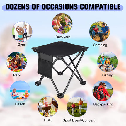 2PCS Folding Camping Stool, Portable Outdoor Camping Chair with Storage Bag, Lightweight 200 LB Bearing Capacity Chair for Adult Fishing Hiking Gardening