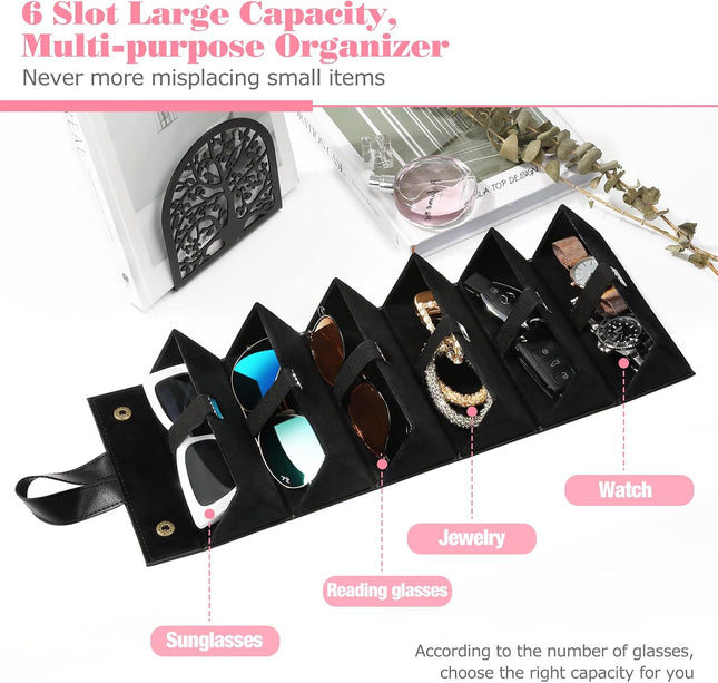 Sunglasses Organizer, Travel Glasses Case Storage Portable Sunglasses Storage Case for Women Men