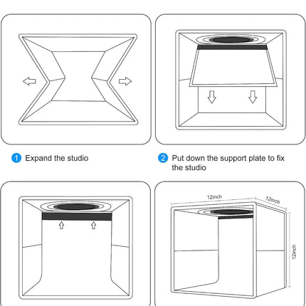 Light Box Photography, 12"X12" Professional Dimmable Shooting Tent Kit with CRI >95 White Lighting 120 Leds Lights + 6 Photo Backdrops for Product Display
