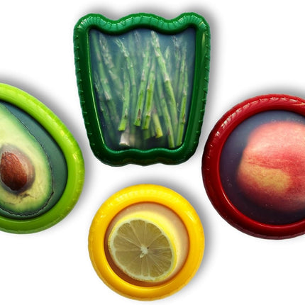 Avocado Saver and Onion Storage - Set of 4 Silicone Food Storage Containers, Keep Avocados Fresh, Fresh Pods for Food, Silicone Food Storage Containers