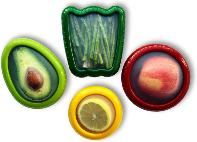 Avocado Saver and Onion Storage - Set of 4 Silicone Food Storage Containers, Keep Avocados Fresh, Fresh Pods for Food, Silicone Food Storage Containers