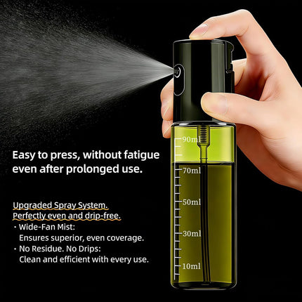 Oil Sprayer for Cooking,Olive Oil Sprayer,Light-Blocking Glass,Silver+Black
