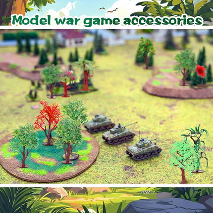 28 Pcs Mixed Model Miniature Trees with Moss, Diorama, Mixed Trees