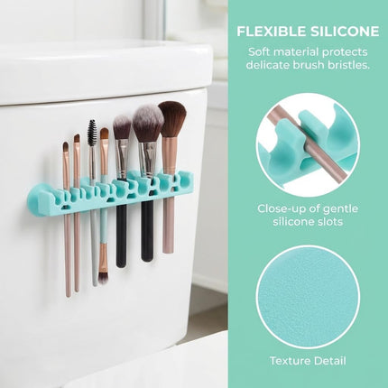 Cosmetic Brush Storage Rack 1Pc Silicone Makeup Brush Paint Silicone Holder Makeup Storage Organizer Box Drying Shelf Holder Organizer Desk
