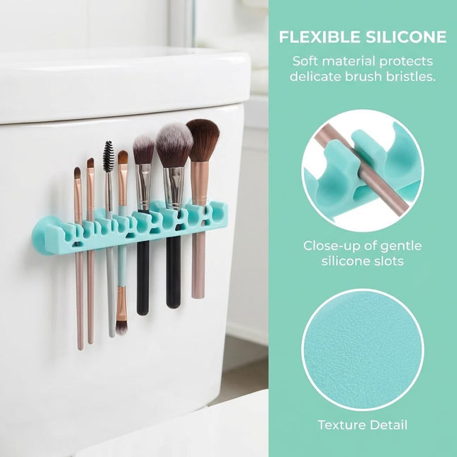 Cosmetic Brush Storage Rack 1Pc Silicone Makeup Brush Paint Silicone Holder Makeup Storage Organizer Box Drying Shelf Holder Organizer Desk