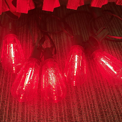 10Ft Halloween LED String Light with Red Blood Tear Drops, Halloween Decorations Lights with 10 ST40 LED Bulbs, Outdoor Spooky Lights for Patio, Balcony, Party Decoration, Black
