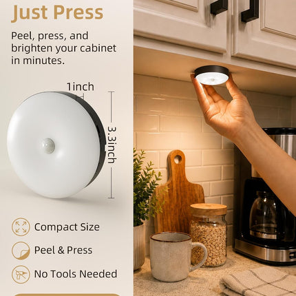 RGB Puck Lights with Charging Station, Motion Sensor Cabinet Lights