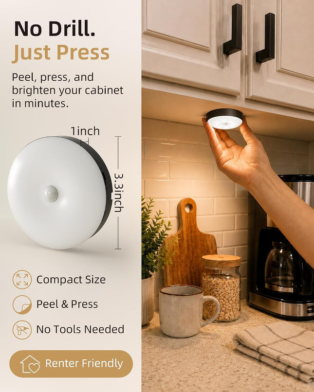 RGB Puck Lights with Charging Station, Motion Sensor Cabinet Lights