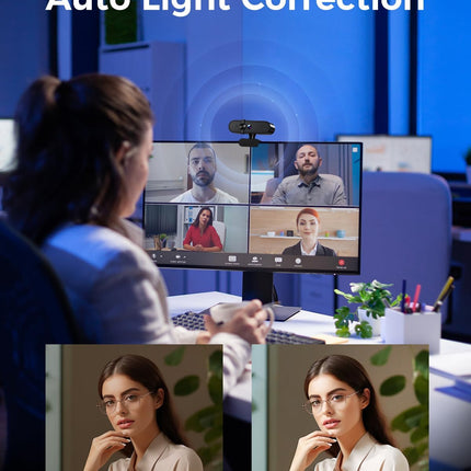 1080P Webcam with Microphone, Privacy Cover for PC, Laptop and Desktop