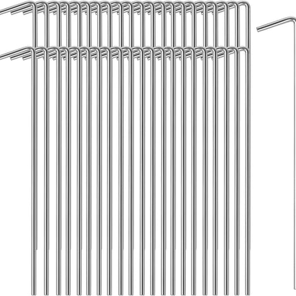 45 Pack Tent Stakes, Stakes for Outdoor Decorations, Tent Stakes Heavy Duty, Metal Stakes, Tent Garden Stakes for Gardening & Canopies, Outdoor Christmas Decorations