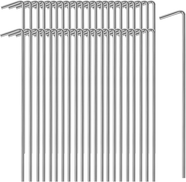 45 Pack Tent Stakes, Stakes for Outdoor Decorations, Tent Stakes Heavy Duty, Metal Stakes, Tent Garden Stakes for Gardening & Canopies, Outdoor Christmas Decorations