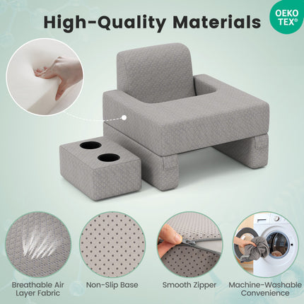 3-Piece Reading Pillow Set Extra Large Lap Desk with Coaster