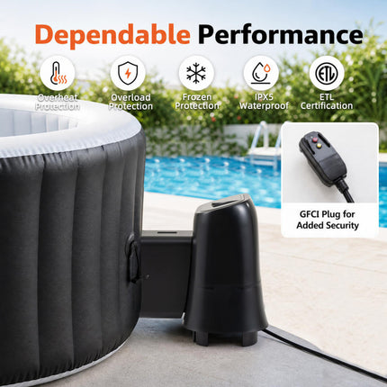 1350W Electric Heater Pump with Touch Panel and LED Display