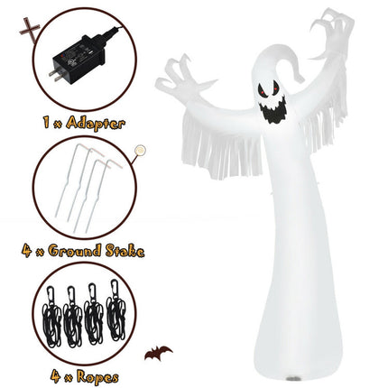 12 Feet Halloween Inflatable Spooky Ghost with Blower and LED Lights