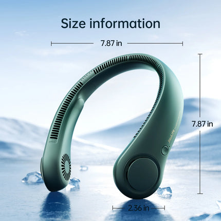 Portable Neck Fan, Rechargeable Wearable Fan, Bladeless Hands-Free Cooling, Quiet 25Db, 5 Speeds, 16H Battery Life, Essential for Indoor/Outdoor, Gift for Women, Men - Green