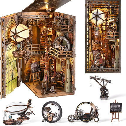 Book Nook Kit for Adult, DIY Miniature Dollhouse Kit, Airship Model