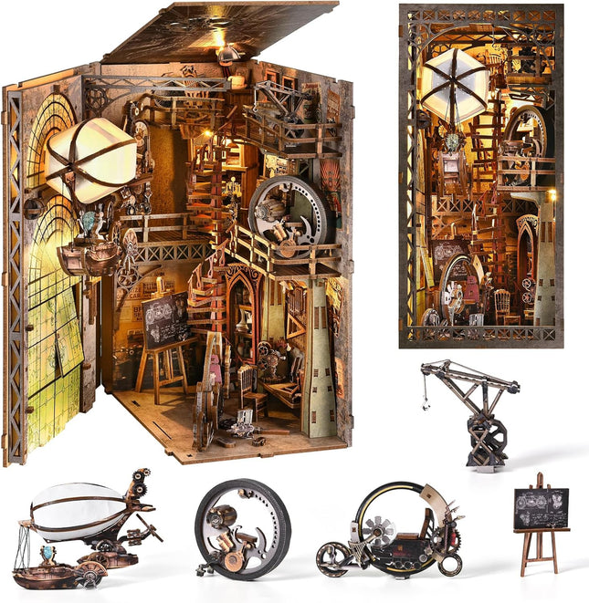 Book Nook Kit for Adult, DIY Miniature Dollhouse Kit, Airship Model