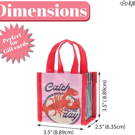 Tiny Reusable Gift Bags, Tote Bag and Gift Bag with Handles, Perfect for Birthday Gifts and Party Bags RPET 1 Hedgehog