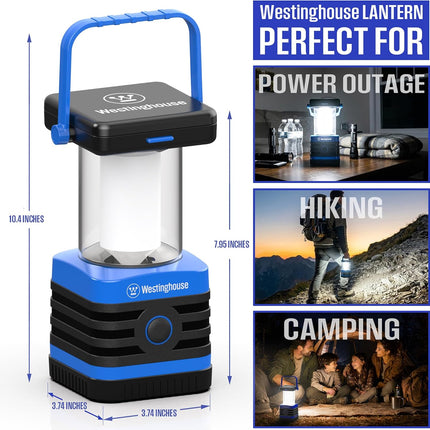Solar Rechargeable Camping Lantern, 1000 Lumen LED Lantern, 5 Lighting Modes, IPX4 Water Resistant for Camping and Hiking