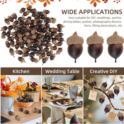 50 Pcs Artificial Small Acorn Set Decoration Fake Acorns for Craft