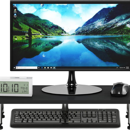 TURN-N-TUBE Toolless 23.6" Wide Monitor Stand Riser, Americano
