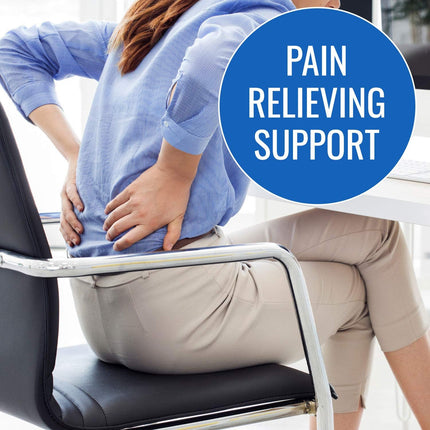 Lumbar Roll Back Support Cushion Pillow, Half-Moon Size, Navy