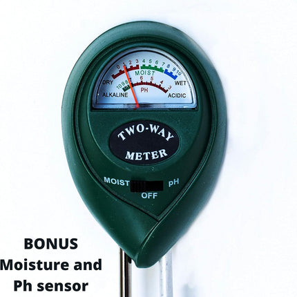 Plant Watering Globes - Plant Watering Devices - Plant Watering Bulbs - Self Watering Spikes -Decorative Hand Blown Glass - Watering Bulbs - Free Moisture Meter 4 Large Size