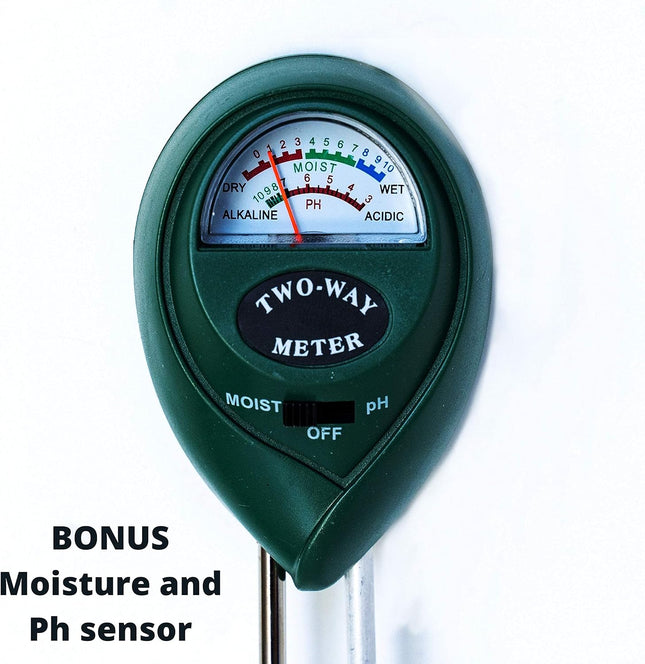 Plant Watering Globes - Plant Watering Devices - Plant Watering Bulbs - Self Watering Spikes -Decorative Hand Blown Glass - Watering Bulbs - Free Moisture Meter 4 Large Size