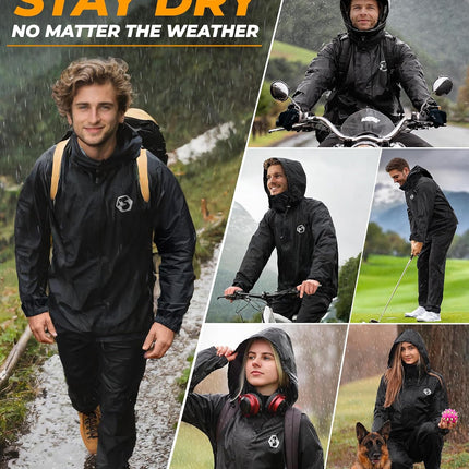 Waterproof Rain Suit – Durable Breathable Lightweight Rainwear for Men & Women Perfect for Motorcycle Golf Fishing