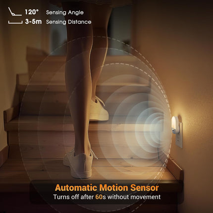 Motion Sensor Night Light, 2 Pack Motion Night Light Plug In