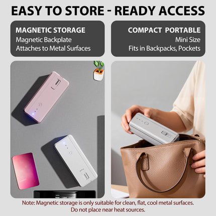 Mini Bag Sealer Rechargeable Plastic Bag Sealer with Magnet &Cutter