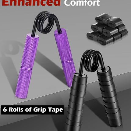 Grip Strength Trainer, 6 Pack Grip Strength Trainer Set (50-350LB), No Slip Hand Grip Strengthener, Wrist Forearm Strengthener with Grip Tape for Strength Training, Exercise, Injury Recovery