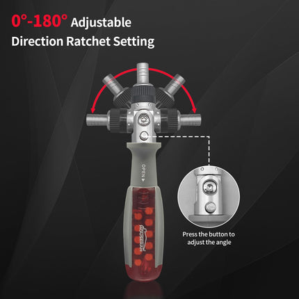 Ratcheting Screwdriver,Ratcheting Screwdriver Set, 10-In-1 Multi Bit Screwdriver