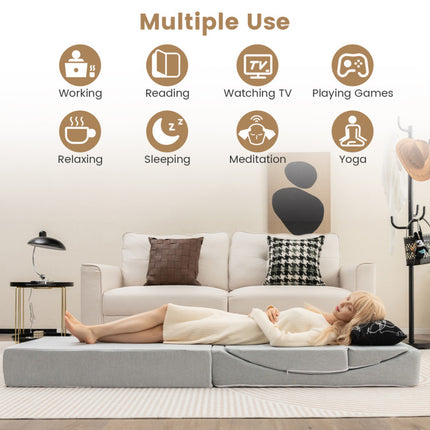 4-In-1 Convertible Folding Sofa Bed with High-Density Foam