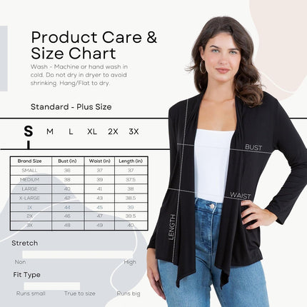 Long Sleeve Womens Cardigan, Thin Lightweight Rayon Sweater Light Cardigans for Women - 3 Pack