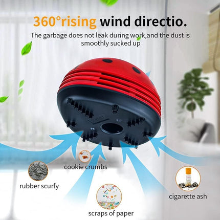 Cute Portable Cartoon Mini Desktop Vacuum Desk Dust Cleaner (Red)