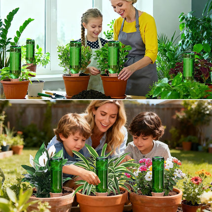 Plant Watering Spikes 12 Pack,Terracotta Plant Watering Spikes Wine Bottle Automatic Plant Waterer for Watering Indoor and Outdoor Plants While on Vacation - Plant Perfect Self-Watering Device