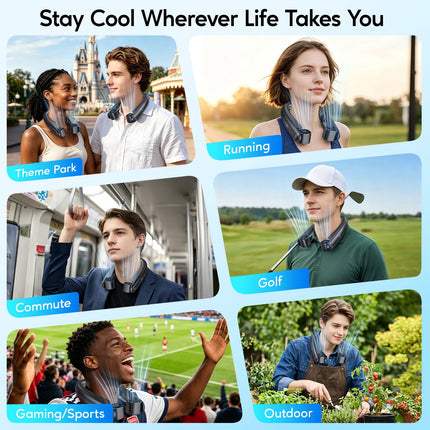 Portable Neck Fan, 5-Speed Adjustable Airflow Direction, 8000Mah Rechargeable, Wearable Personal Air Cooler, Neck Air Conditioner, Summer Gifts for Dad Men Women Mom