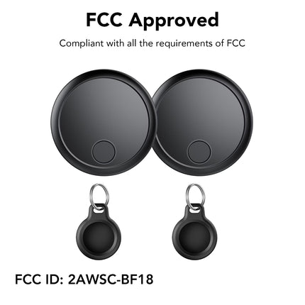 Air Tracker Tag, Bluetooth Tracker-4Pack, Bluetooth Item Finder Compatible with Apple Find My (Ios Only), IP68 Waterproof, Replaceable Battery, Item Locator for Keys/Bags/Wallets Black, FCC Approved
