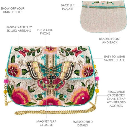 Dream Chaser Beaded Butterfly Crossbody Phone Bag