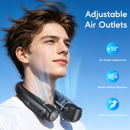 Portable Neck Fan, 5-Speed Adjustable Airflow Direction, 8000Mah Rechargeable, Wearable Personal Air Cooler, Neck Air Conditioner, Summer Gifts for Dad Men Women Mom