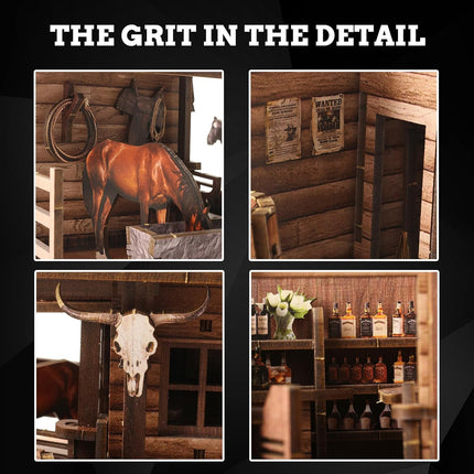 3D Puzzles for Adults Western Saloon Book Nook Miniature House Kit
