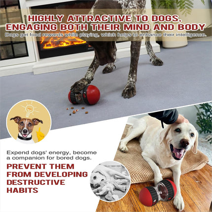 Dog Food Dispensing Puzzle Toy Adjustable Treat Dispenser Slow Feeder Pet Interactive Chase Toy Dog Enrichment Ball for Medium Large Dogs to Keep Them Busy, Extra Large