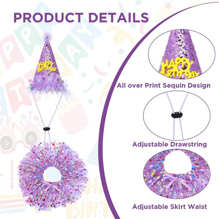 Dog Birthday Bandana with Hat and Dress Puppy Birthday Party Supplies